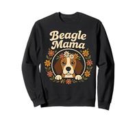Beagle Mama Cute Floral Wreath Retro Dog Owner Sudadera