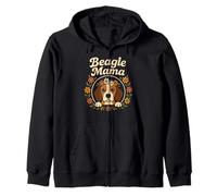 Beagle Mama Cute Floral Wreath Retro Dog Owner Sudadera con Capucha