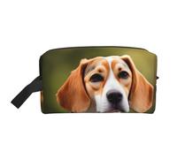 Beagle - Neceser con estampado de perro para hombres, bolsa de cosméticos de gran capacidad, bolsa de aseo de viaje para mujeres, White, Talla única