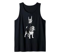 Beagle Perro Amante Cool Retro Vintage Gótico Alt Metal EMO Camiseta sin Mangas