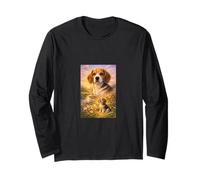 Beagle Puppy Perro Flores Arte Linda Escena Manga Larga