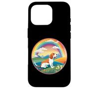 Beagle Rainbow Bridge Pintura Conmemorativa de Perro Colorido Carcasa para iPhone 16 Pro