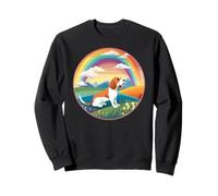 Beagle Rainbow Bridge Pintura Conmemorativa de Perro Colorido Sudadera