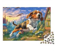 Beagle Rompecabezas 1000 Piezas Cartón Resistente Jumping en la Ciudad para Coleccionistas, Desafío Ultra Difícil, Juego De Fiesta, Mejor Regalo para Aficionados Serios 38x26cm/1000pcs