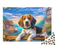 Beagle Rompecabezas 1000 Piezas Cartón Resistente with Bone en la Ciudad para Coleccionistas, Desafío Ultra Difícil, Juego De Fiesta, Mejor Regalo para Aficionados Serios 38x26cm/1000pcs