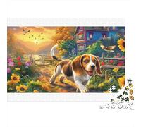 Beagle - Rompecabezas de cartón 100% Reciclado en un Pueblo de Verano (1000 Piezas) para Adultos y niños, Desarrollo Cerebral, 38 x 26 cm (1000 Piezas)