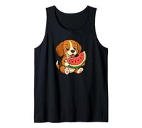 Beagle Sandía Divertido Verano Fruta Diseño Camiseta sin Mangas