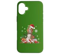 Beagle - Sombrero de Papá Noel para Perro navideño Carcasa para iPhone 16 Plus