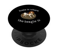 Beagle T-Shirt - Home Is Where The Beagle Is Beautiful Dog PopSockets PopGrip Adhesivo
