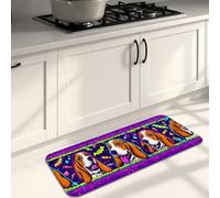 Beagle - Tapetes de cocina para piso, coloridos diseños de perros, decorativos, acolchados, cómodos, lavables, antideslizantes, para fregaderos de cocina, lavandería, baño, 40.6 x 119.0 cm