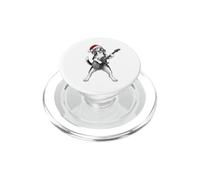 Beagle X-Mas Rock Music Dog con Sombrero de Papá Noel PopSockets PopGrip para MagSafe