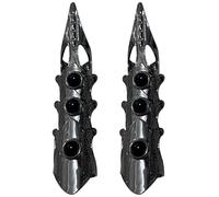 BEAHING 2 Anillos de Armadura de Dedo Completo de Metal de 1, 2 x 4, 5 Pulgadas, temática de Calavera Punk Rock con Piedra Preciosa de Resina