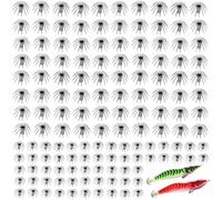 BEAHING Anzuelos de Pesca, Kit de Accesorios de Pesca de 100 uds, 1x0, 58, señuelos Luminosos de Agua Salada para Calamar y camarón, anzuelos Luminosos de Acero Inoxidable para Paraguas