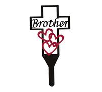 BEAHING Estaca Conmemorativa del jardín de la Cruz del Metal, decoración Cementerio Cementerio Ornamento Arte Hierro de Halloween