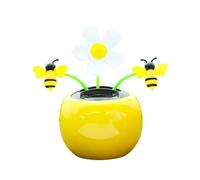 BEAHING Flores de Baile solares Que sacuden la Cabeza Adornos de Coche Juguete con energía Solar para decoración de Escritorio de Oficina Abeja