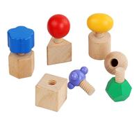 BEAHING Juguetes Montessori de Madera, Tuercas y Pernos, clasificador de Formas de Colores apilables para niños Mayores de 3 años