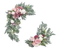 BEAHING Kit de decoración de Flores Artificiales para Arco de Boda, simulación de decoración de Rosas Artificiales, Juego de Boda de 2 al Azar