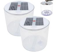 BEAHING Linterna Solar Inflable, 2 Unidades de Linterna Solar Impermeable para Camping con LED Blancos, lámpara Plegable portátil con asa para Acampar, Senderismo, Viajes