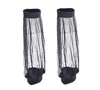 BEAHING Mangas de Malla antimosquitos para pies, Red Deportiva de Supervivencia al Aire Libre, Protector de piernas, Equipo de Acampada, Negro, 1 par