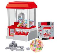 BEAHING Mini máquina expendedora de Garras, alimentada por batería, con 10 pequeños Juguetes de Peluche y 24 fichas, Divertido Juego de Arcade electrónico Xm