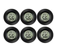 BEAHING Mini termómetro Digital, medidor de Temperatura Redondo, probador de Humedad, 6 Piezas, Pantalla LCD, termómetro, higrómetro para jardín, Exterior, Uso Interior