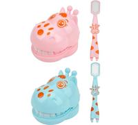 BEAHING Modelo de Dientes de 2 uds., demostración de Jirafa de Dibujos Animados con Cepillo de Dientes, Juego de Dentista para niños, educación en higiene