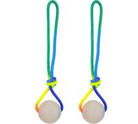 BEAHING Pelota para Perro Que Brilla en la Oscuridad, Pelota iluminada de 2 Pulgadas con Cuerda de 11, 4, Juguete de Goma para Perros pequeños, Grandes y medianos, 2 uds.
