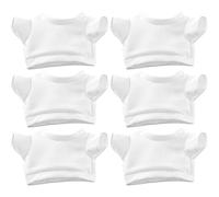 BEAHING Ropa de Osito de Peluche, 6 Piezas de Linda Camisa de Osito de Peluche básica en Blanco para Construir una Ropa Que se Ajuste a un Animal de de 12 Pulgadas para Bricolaje