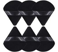 BEAKEY Triangle Esponja de Maquillaje Para Polvos Sueltos y Cosméticos Líquidos, Herramienta de Maquillaje, Esponja de Base de Felpa Suave (6 Piezas Negro)