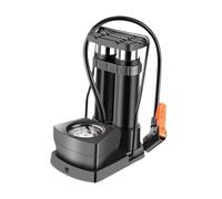 BEALIFE Bomba de pie de presión, Doble Cilindro, portátil, para inflar neumáticos Bicicleta. Incluye boquillas Aire francesas y británicas. Resistente a la congelación y al Calor. Tubo Aire