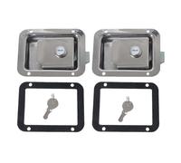 BEALIFE Cerradura de Paleta para Caja de Herramientas Acero Inoxidable, Duradera, con pestillo y Junta Llave, fácil Instalar, con 4 Orificios pretaladrados para Puertas gabinetes, Cerradura