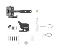 BEALIFE Cerradura de puerta de jardín confiable, pestillo autoblocante con resorte y cable acero al carbono, Corto negro