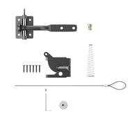 BEALIFE Cerradura de puerta de jardín confiable, pestillo autoblocante con resorte y cable acero al carbono, largo negro