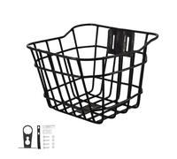 BEALIFE Cesta de bicicleta para niños, decoración frontal para bicicletas de niños y niñas, fácil instalación, cesta de almacenamiento que garantiza durabilidad y suavidad, Negro, 15 x 9.5 x 23 cm