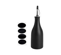 BEALIFE Dispensador de vinagre, chile y aceite, elegante botella de aceite cerámica gran capacidad, dispensador soja, frascos, recipiente para líquidos cocina resistente a altas, Negro, 7x24cm