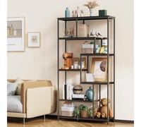 Bealife Estante Organizador 5 Niveles Multiusos，Librería - Estantería Abierta de Almacenamiento para Libros, Sala, Oficina, Pasillo | Estructura Independiente (Negro)
