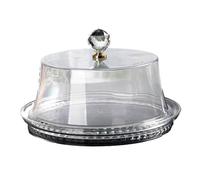 BEALIFE Expositor de tartas contemporáneo con tapa abovedada, transparente, ideal para eventos, reuniones, fiestas y celebraciones. Bandeja para tartas con base abovedada, Claro, 34 x 34 x 17 cm