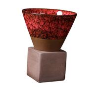 BEALIFE Exquisito juego de tazas de té japonesas cerámica hechas a mano. Opción regalo que ofrece comodidad en cada sorbo. Creativa taza café cerámica retro. Bar rugosa. Tazas, Rojo, 11x9.3x9.3 cm