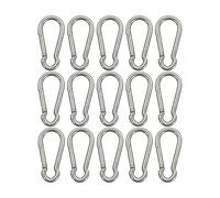 BEALIFE Gancho de senderismo 15X, mosquetón de escalada, hebilla de seguridad, conveniencia, multiusos, a prueba de herrumbre, firmeza, pieza reemplazada de hierro, 4 * 40mm