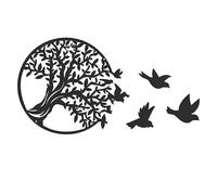 BEALIFE Hermoso y fuerte árbol de la vida, arte de pared de Metal, escultura resistente al óxido y fácil de limpiar, fácil de instalar, amplia aplicación, negro, 30 centimetros