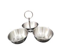 BEALIFE Juego de cuencos para servir condimentos, cuenco de acero inoxidable para aperitivos, expositor para fiestas en casa y al aire libre, que añade brillo a las cenas, platos acero inoxidable para