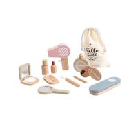 BEALIFE Juguete de maquillaje para niñas con kit de maquillaje Para madera. Incluye espejo, cepillo y accesorios belleza para juegos rol e imaginación. Juguete simulación Para madera. Kit para