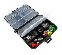 BEALIFE Kit de Accesorios de Pesca de 188 Uds., Gancho de manivela, Pesos Resistentes al Desgaste, Bloqueo de Cuentas, broches giratorios, Conjunto de Equipo de Pesca de Plomo
