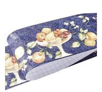 BEALIFE Línea de cintura impermeable de PVC de moda Retro para pared papel tapiz resistente y respetuoso con el medio para decoración para sala de estar, fruta azul