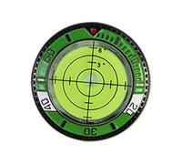 BEALIFE Marcador de Pelotas de Golf de Doble Cara confiable y Elegante Marco de Reloj. Nivel de Burbuja de precisión. Accesorio Lector de Putting de Golf, Amarillo Verde, 3.6 x 3.6 x 0.7 cm