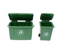 BEALIFE Mini Bote de Basura de 6 cm para casa muñecas, con Ruedas giratorias y Tapas Abiertas para un Juego Realista, Modelo Escena Vida para casa muñecas a Escala 1/12.