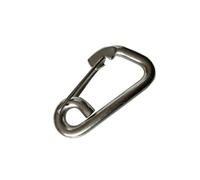 BEALIFE Mosquetón con Ojal y Clip de Resorte de Resistencia, Clip Resorte Acero Inoxidable, conexión y desconexión rápidas Que Permite conectar y desconectar, Plata, 8x80 mm