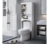 Bealife Mueble sobre Inodoro Armario, Mueble Alto para Lavadora, Estanterias Alta de Almacenaje Baño Armario Alto con 2 Puertas y estantes Abierto, 168x60x24cm