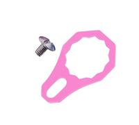 BEALIFE Perilla de manija Izquierda y Derecha para Carrete de Pesca, Placa de Bloqueo, Paquete Incluye una Placa y un Tornillo, Ajuste Universal, Accesorio de Bloqueo para, Rosa, 21.5 x 14.1 mm