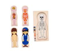 BEALIFE Rompecabezas de para Madera del Cuerpo Humano para niños pequeños, Juguetes educativos, Aprendizaje cognitivo, Regalos de cumpleaños para niños, Rompecabezas educativos, , Chica , 30x15x1.3cm